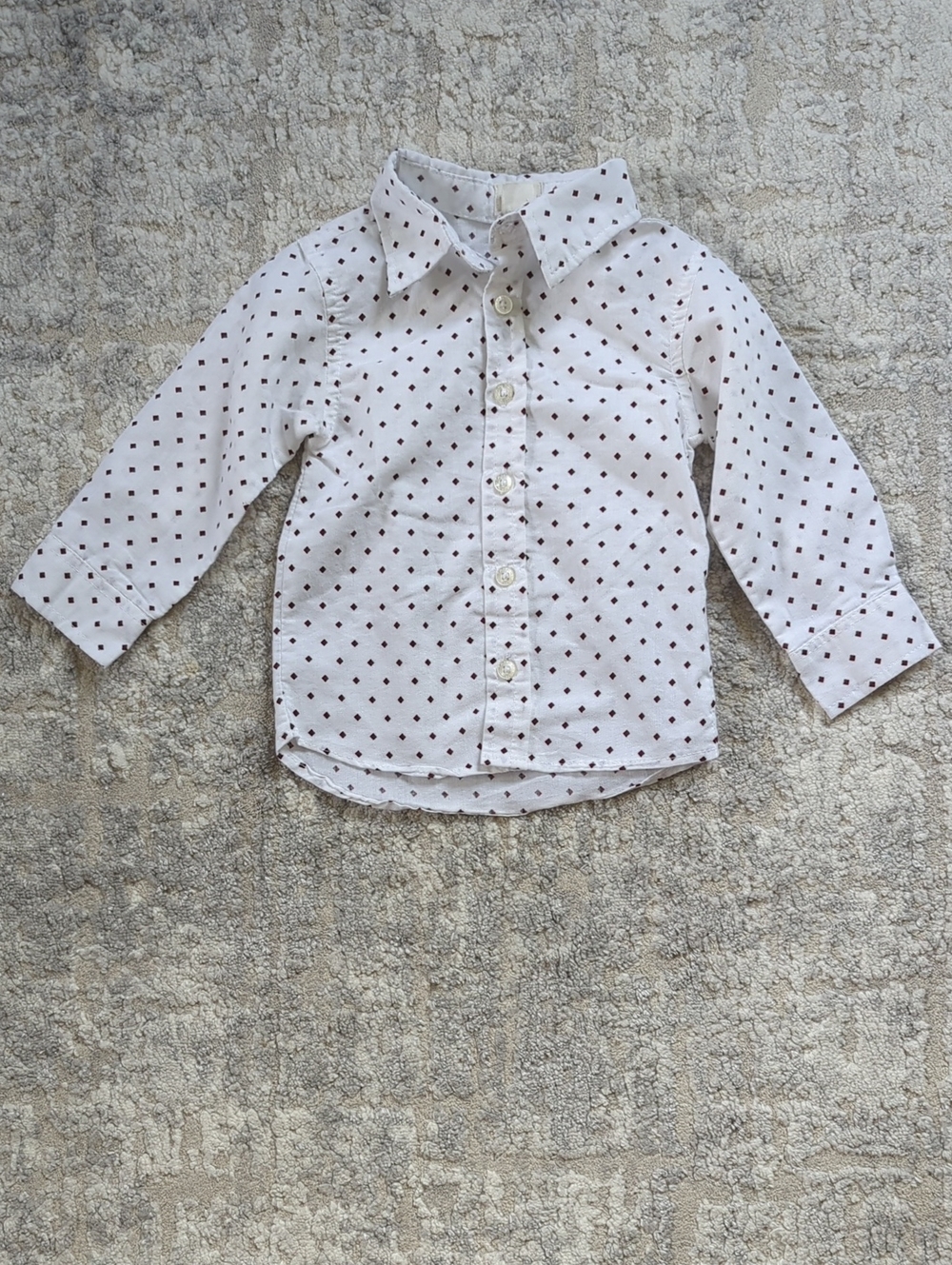 Tahari White Long-Sleeve Polka Dot Button-Down Shirt Size 2T